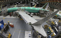 A 737 Max 8 undergoes final assembly inside Boeing's factory in Renton, Wash., on March 27, 2019. Kansas-based Spirit AeroSystems makes the fuselages and ships them to Washington. A series of production issues at Spirit have led to problems.