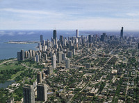 An aerial view of Chicago. In the past few days, at least six high school students in the city have been shot outside their schools.