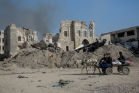 What is left of Pasha's Palace amid Israel's bombardment of Gaza. Historians of Gaza say Napoleon slept there for three nights in 1799.